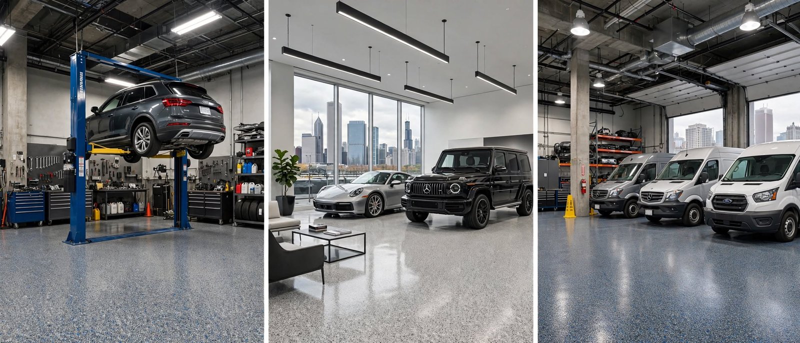 commercial garage panorama commercial garage panorama