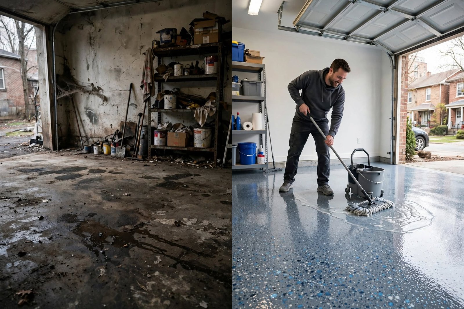 garage transformation split scene garage transformation split scene