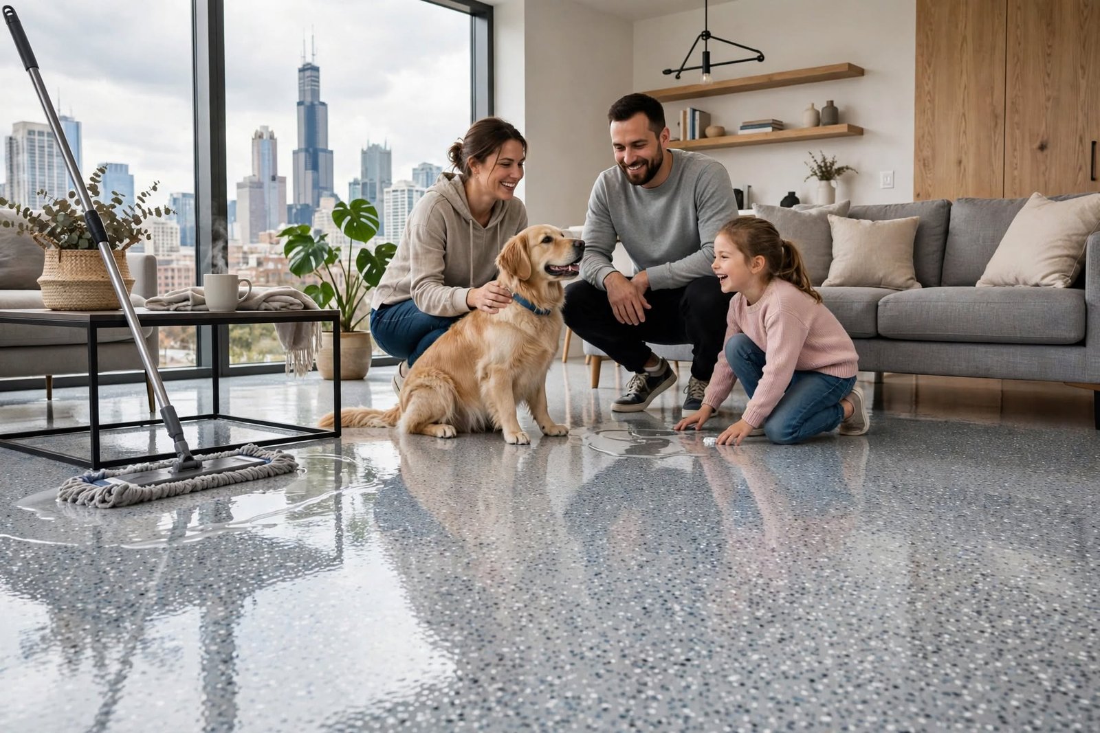 modern chicago epoxy flooring